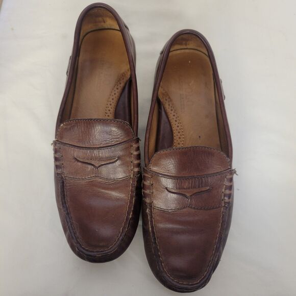 POLO RALPH LAUREN Size 9D Reynold Men's Driving Mocs Brown Leather - Picture 5 of 7